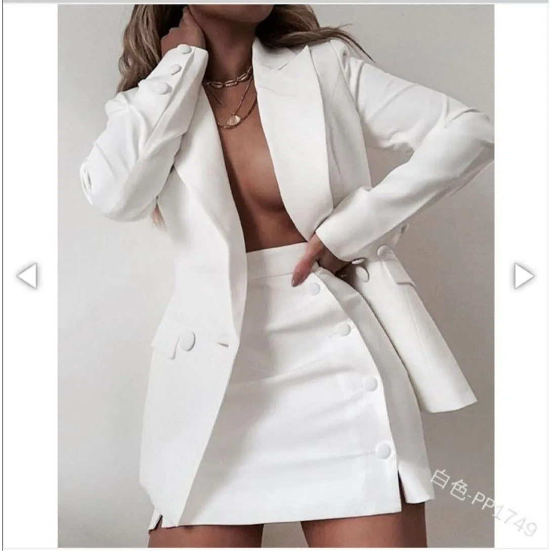 Blazer   Mini Skirt formal Set 